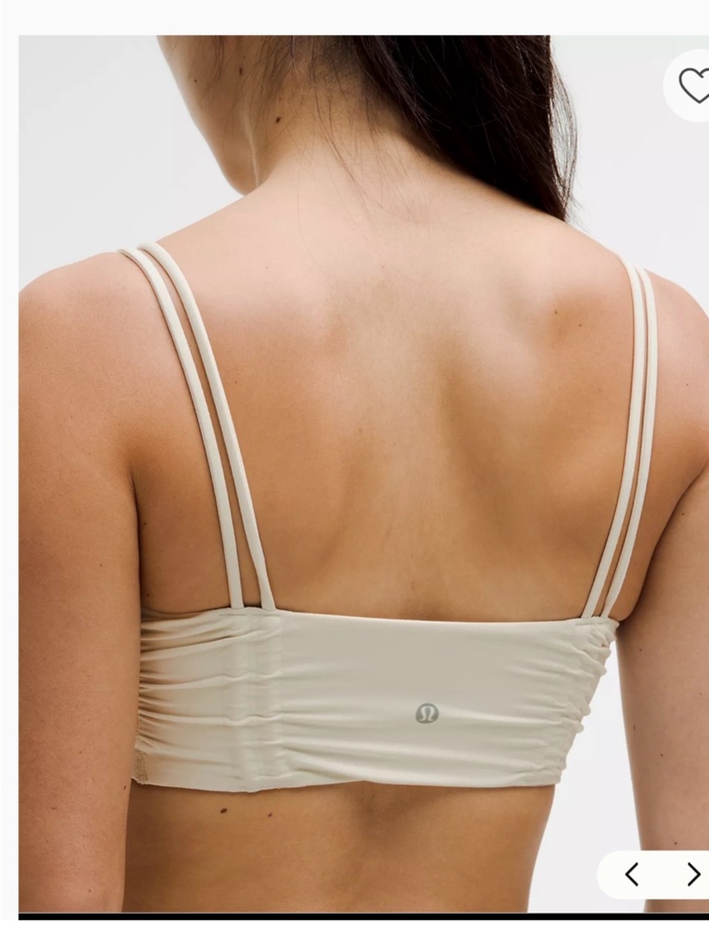 NWT Lululemon Ruched Yoga Bra Shimmer
Light Support, A/B Cup, L